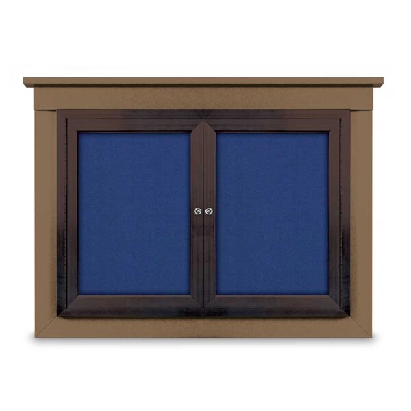18"x24" 1-Door Enclosed Letterboard, Header, Grey Felt/Cherry